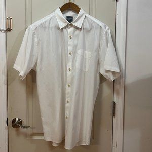 Cooper Jones Supply Men's XL 51% Tencel/49% Cotton S/S Button Down Shirt. White